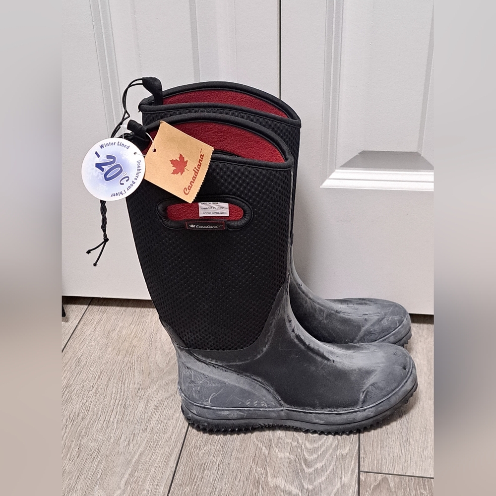 Canadiana Women's CIARA Winter Lined Tall Boots. Weather Rating -20. Rain Boots.